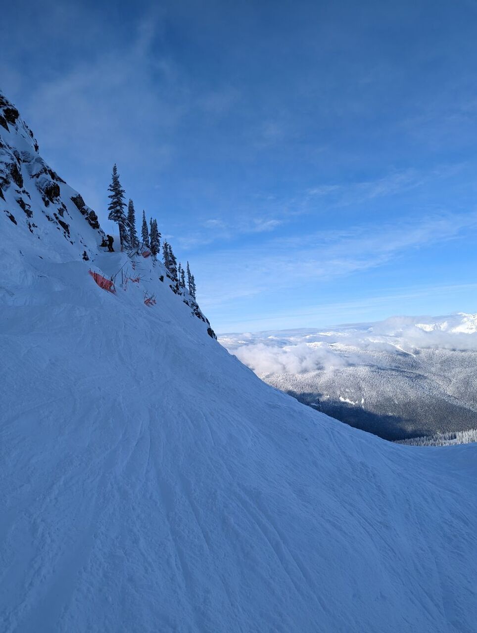 My friend dropping into the North Bowl.  The approach was... interesting.