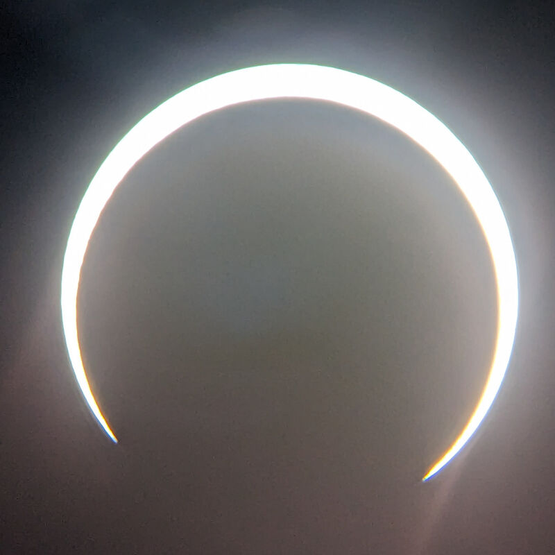 In this photo of the eclipse you can really start to tell this is an annular.