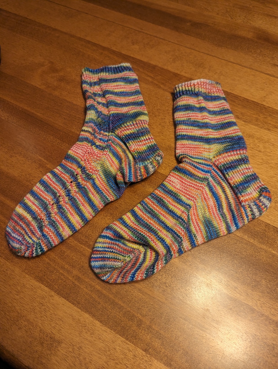 Shot of the completed pair of socks.